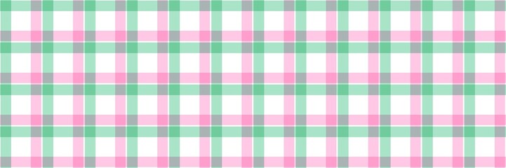 Fototapeta premium ​Seamless pastel pink and mint green plaid pattern. Cute checkered plaid texture for textile, wrapping paper, and spring stationery designs.