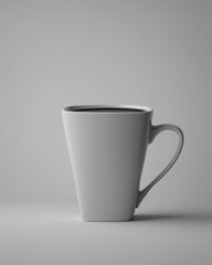 Modern White Mug Against Light Gray Background