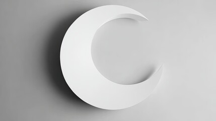 Simple White Crescent Moon Design