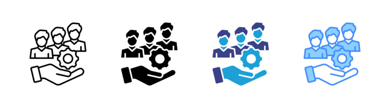 Human Resource  icon set multiple style collection