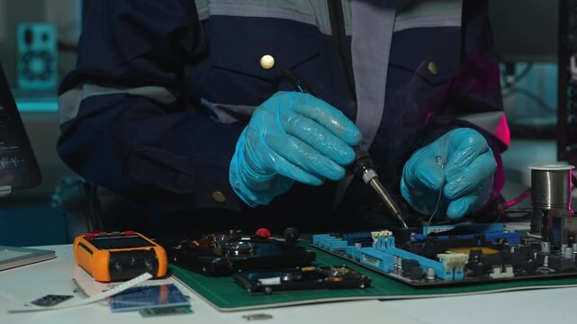 Repairing and upgrade electronic, computer hardware and technology concept.