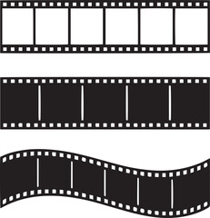 Movie Film Strip Frames Vector Icon Set