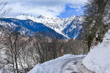 冬の日本長野県の上高地