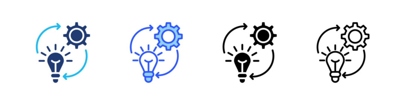 Implementation Multi Style Icon Set Vector 