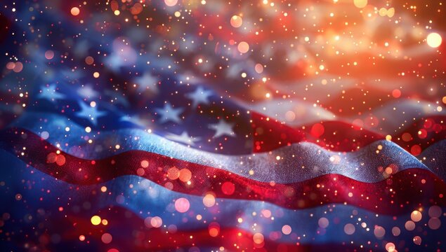 A vibrant display of the american flag with a festive and patriotic theme