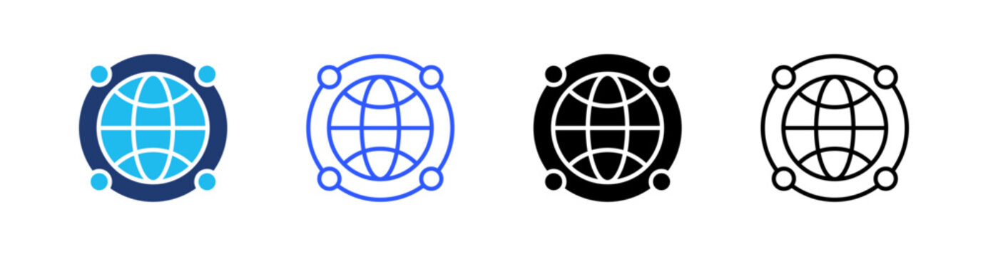 Network Multi Style Icon Set Vector 