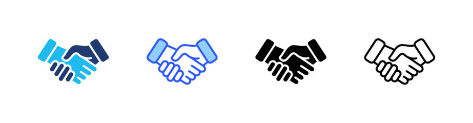 Obraz premium Handshake Multi Style Icon Set Vector 