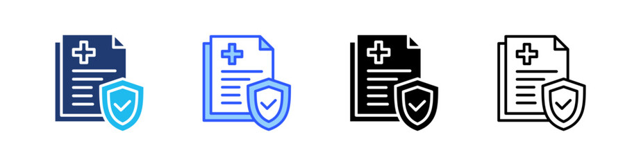 Obraz premium Health Insurance Multi Style Icon Set Vector 