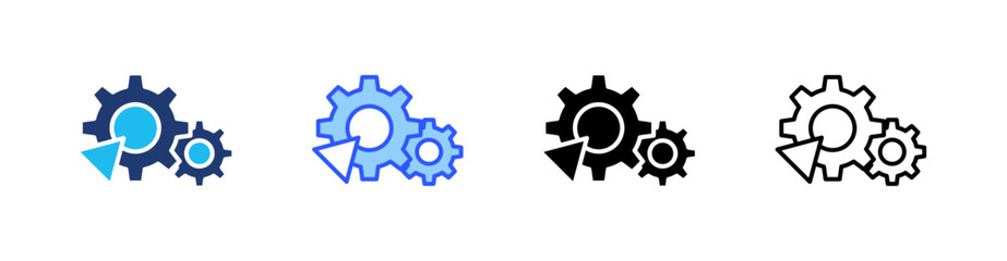 Automation Multi Style Icon Set Vector 