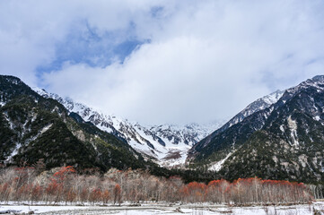 冬の日本長野県の上高地