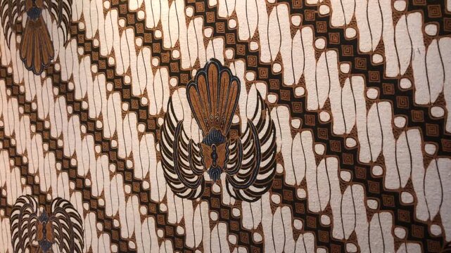 close up of a brown fabric batik indonesia