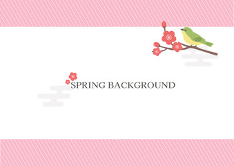 春の背景イラスト　春のお花のイラスト　詰め合わせ　春素材　春のバナー　 ロゴ　桜
