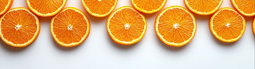 Fresh Orange Slices on White Background for Healthy Lifestyle Themes