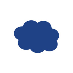 Obraz premium Dark blue cloud shape illustration icon isolated on transparent background