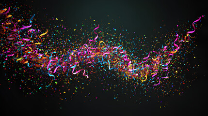 Obraz premium Confetti Burst Isolated Festive Streamers and Particles Stock Illustration