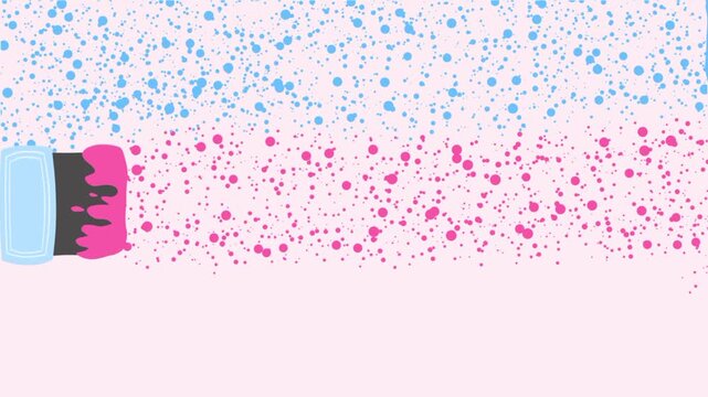 Moving Paint Brushes Creating Colorful Sprinkle Trail Animation