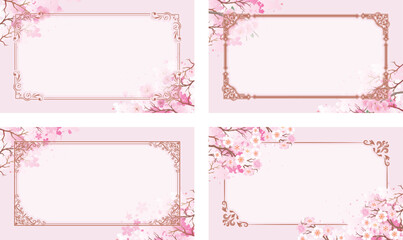 フレーム飾り枠　桜の花