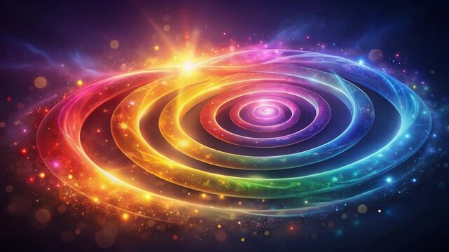 7色チャクラエネルギーが渦巻く神秘的ループ動画