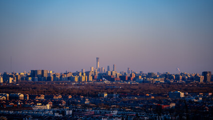 Obraz premium Modern Beijing Skyline Panorama with City Buildings and Towers