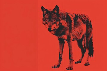 Fototapeta premium Red wolf animal mammal coyote.