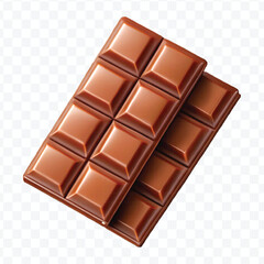 Fototapeta premium abstract 3d milk chocolate bar pieces in different style isolated on transparent background 