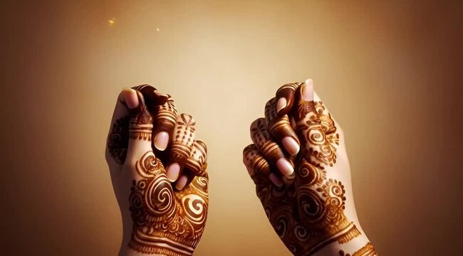 Henna Hands Showcasing Traditional Indian Mehndi Art with Elegant Patterns