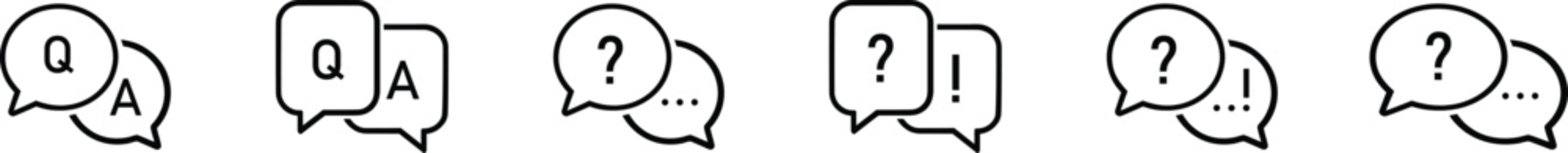 Comics speech bubbles with exclamation marks and question marks