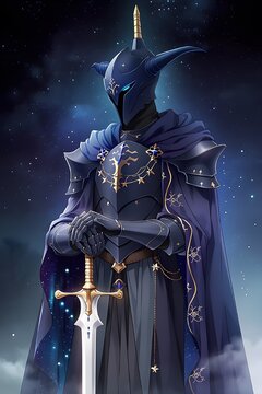 portrait of magic fantasy knight