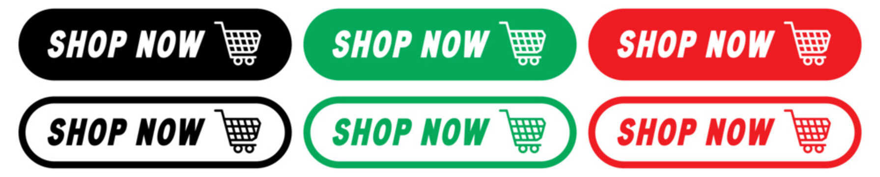 Buy now shop banner button with chart icon symbol vector design colorful simple flat illustration sets.