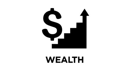 Obraz premium Financial Growth Illustration Showing Increasing Wealth with Dollar Sign and Rising Graph