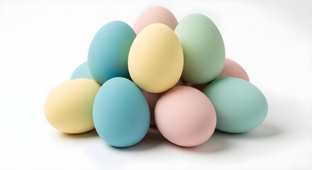 easter eggs on a white background