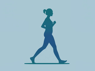 ウォーキングする女性のシルエット