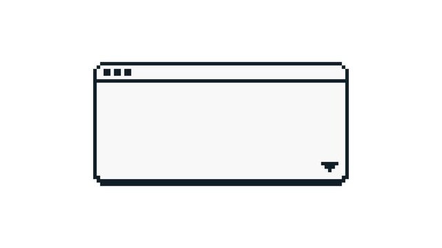 8-bit pixel art simple game dialogue. looped animation 4k 30fps