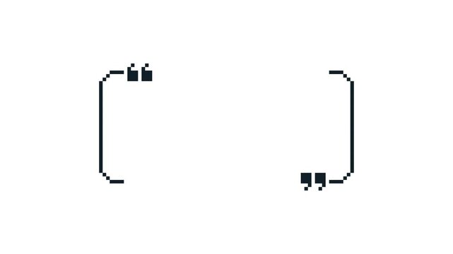 8-bit pixel art simple quotation mark dialogue. looped animation 4k 30fps