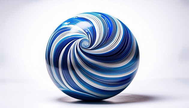 Polyurethane Coated Handball With A Vibrant Blue And White Swirl Design