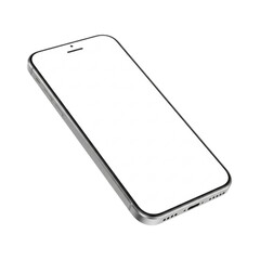 Smartphone mockup with blank transparent screen isolated on transparent