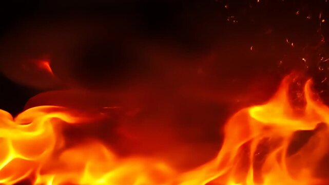 Blazing Infernal.
Description Vivid image displaying bright orange and yellow flames rising against a dark backdrop