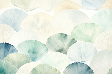 Naklejka premium Sea shells watercolor background backgrounds invertebrate repetition.