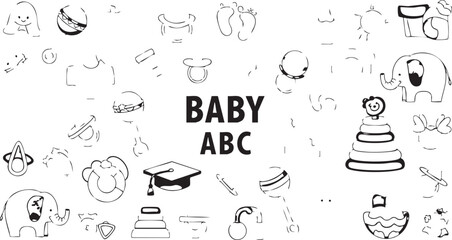 Fototapeta premium Baby themed and with abc text alphabet education learning