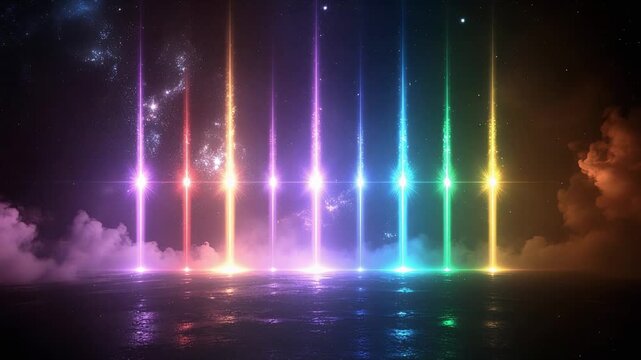 チャクラ光柱が脈動する覚醒スピリチュアル動画