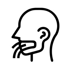 Fototapeta premium Simple line drawing of a person with a bandage wrapped around their head and neck area isolated on white background, Vector