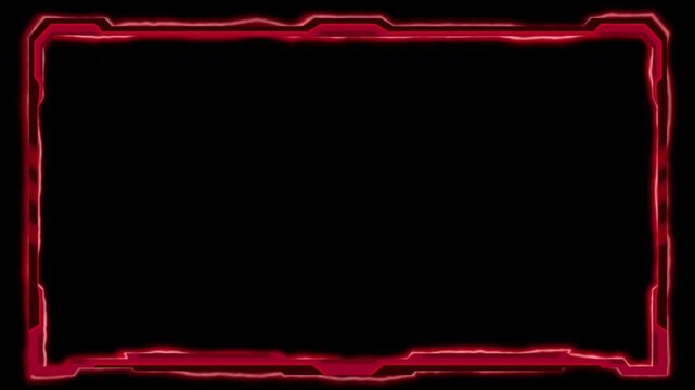 Live streaming glowing red light overlay. Stream border animation