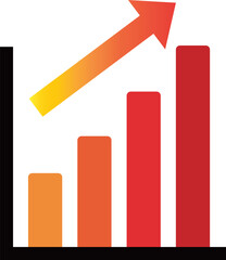 上昇する棒グラフ　アイコン