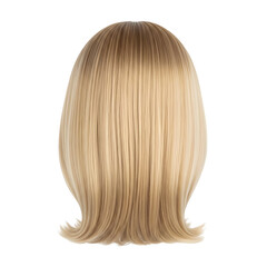 Fototapeta premium Blonde Ombre Bob Wig Hairpiece Styled Smoothly Elegant Hairstyle isolated on transparent background