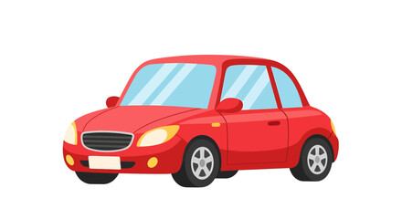 Fototapeta premium Red Car Illustration, Vector Style Graphic, for Transport and Automotive Design Projects