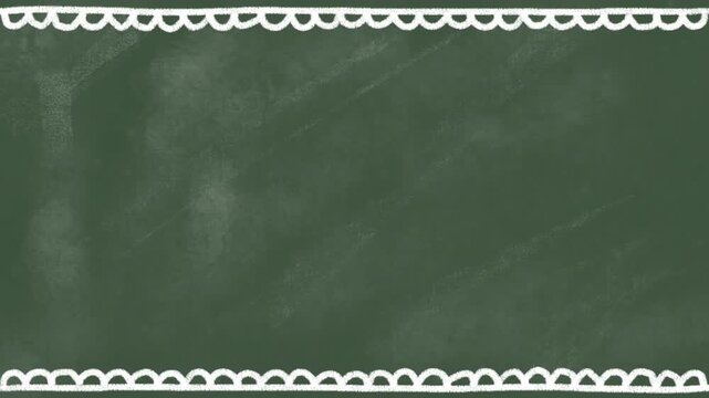 Blackboard with white chalk scalloped line border loop