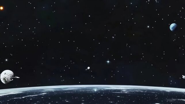 Clean noice effect black background with copy text space astronomy universe transportation.