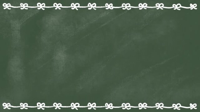 Blackboard with white chalk ribbon border loop