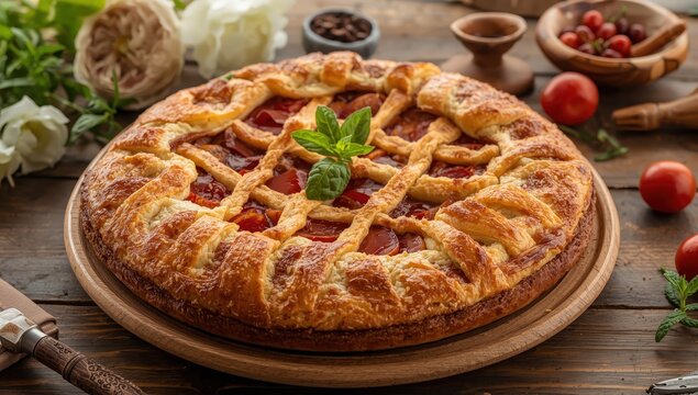 Ricotta cheese-filled Italian tart