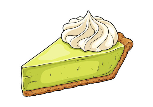 Slice of Key Lime Pie Dessert.